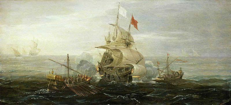 Aert Anthonisz A French Ship and Barbary Pirates China oil painting art